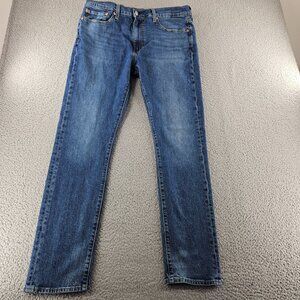 Levis Premium Jeans Mens 36x32 Blue 510 Denim Skinny Fit Stretch Tapered Leg